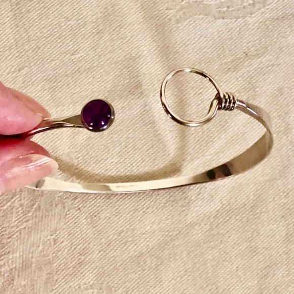 Ed Levin Ladies Grand Saratoga Bracelet in Sterling Silver w/ Amethyst - Sz Med. - Picture 4 of 7